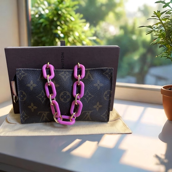 Authentic Louis Vuitton Monogram Bucket Pouch PM W Box ,dust bag/unbranded chain - Picture 1 of 12